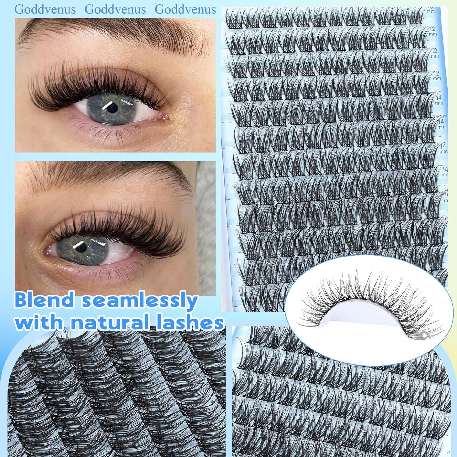 Wispy Cluster Lashes Natural Individual Eyelashes DIY Eyelash Clusters D Curl Russian Lash Extensions Light Eyelash Individuals