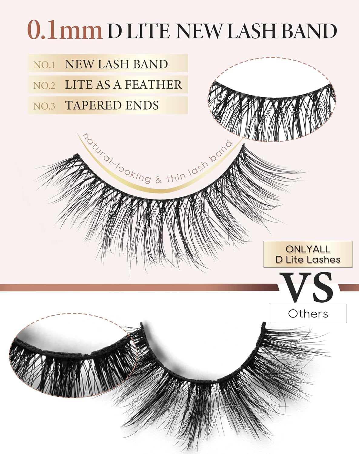 Natural Lashes Wispy Strip Eyelashes Natural Looking False Eye Lash Soft Flared Fake Eyelash Fluffy Thin Band Pack 7 Pairs D-K06