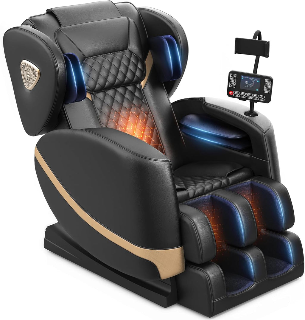 2026 Upgrade Massage Chair, Full Body Massage Chair with 10 Fix Points, Heating, Foot Massage, Auto Modes, Bluetooth Speaker, Touch Screen Controller, Zero Gravity Home Office