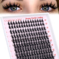 Manga Cluster Lashes Fairy Wispy Individual Eyelashes Anime Lashes Individual Cluster Natural Lash Clusters Asian Style Manhua Eyelash Clusters 10-18 MM DIY Wet Look Lash Extension