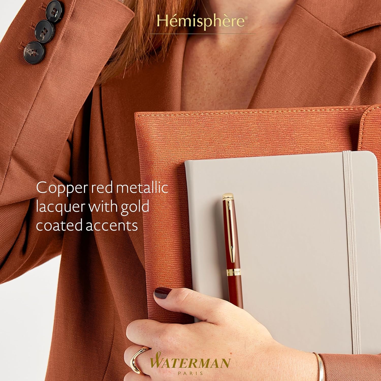 Waterman Hémisphère Fountain Pen | Copper Red (The Understated Edit Collection) | Fine Nib with Blue Ink | Gift Box