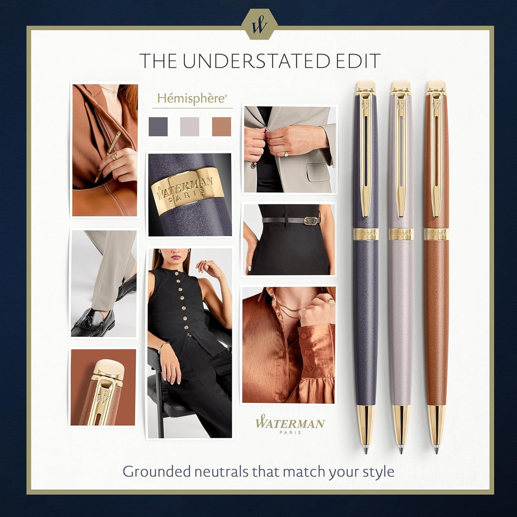 Waterman Hémisphère Fountain Pen | Copper Red (The Understated Edit Collection) | Fine Nib with Blue Ink | Gift Box