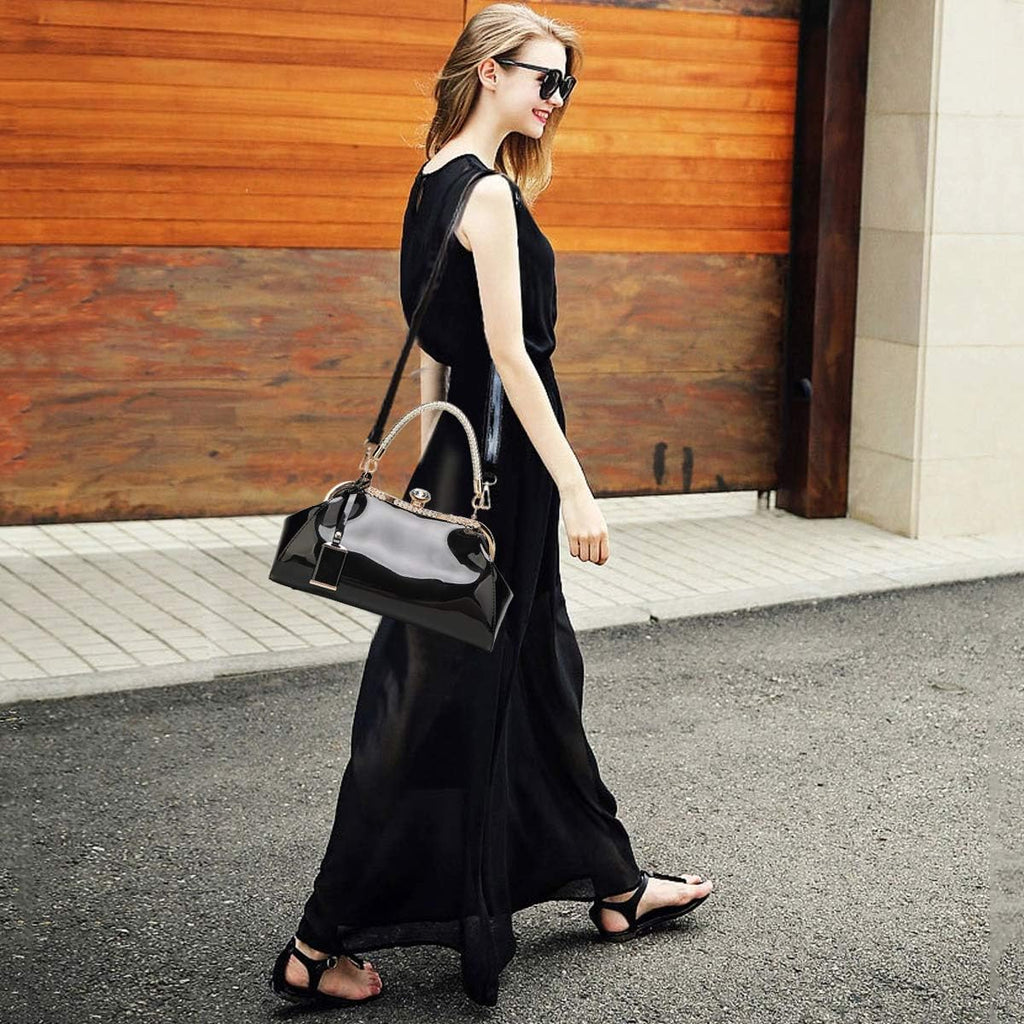 Handbags for Woman Patent Leather Glossy Shell Clutches Evening Bags Fashionable for Party