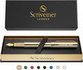 Personalised Gold Fountain Pen - Stunning Luxury Pen, Real Gold Plating, Schmidt Ink Refill, Best Engraved Fountain Pen Gift Set for Men & Women, Custom Name Engraving