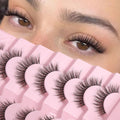Natural Lashes Wispy Strip Eyelashes Natural Looking False Eye Lash Soft Flared Fake Eyelash Fluffy Thin Band Pack 7 Pairs D-K06