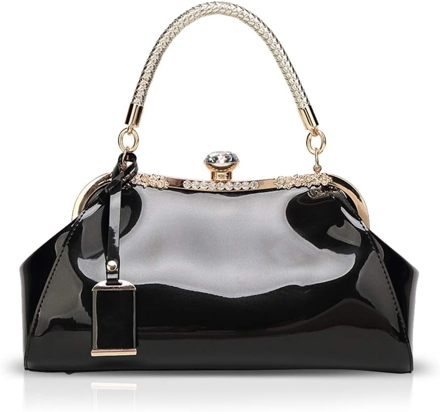 Handbags for Woman Patent Leather Glossy Shell Clutches Evening Bags Fashionable for Party