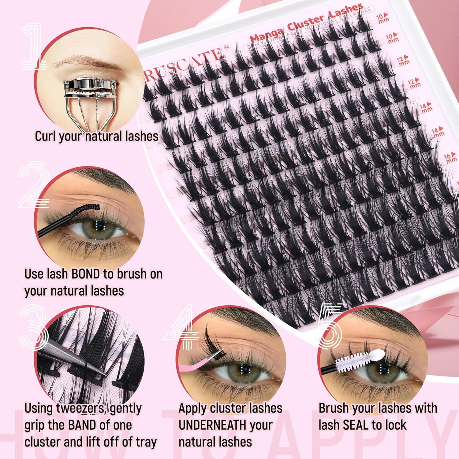Manga Cluster Lashes Fairy Wispy Individual Eyelashes Anime Lashes Individual Cluster Natural Lash Clusters Asian Style Manhua Eyelash Clusters 10-18 MM DIY Wet Look Lash Extension