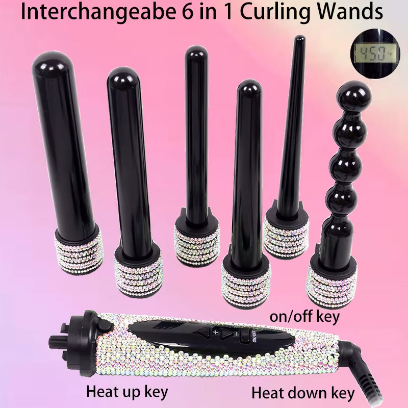 Hair Hot Tools Bling Crystal Diamondhair Styling Tools Kit Hairdryer Straightener Hot Comb Curling Wands Hair Styling Appliances