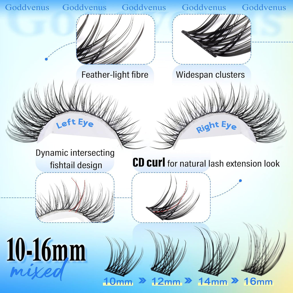 Wispy Cluster Lashes Natural Individual Eyelashes DIY Eyelash Clusters D Curl Russian Lash Extensions Light Eyelash Individuals
