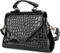 Small Crossbody Bags for Women, Vegan Leather Crocodile Pattern Mini Purse, Trendy Clutch Top Handle Shoulder Handbag