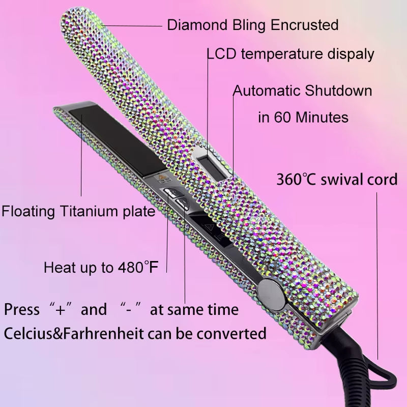 Hair Hot Tools Bling Crystal Diamondhair Styling Tools Kit Hairdryer Straightener Hot Comb Curling Wands Hair Styling Appliances